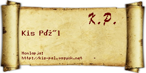 Kis Pál névjegykártya